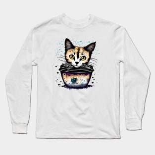 little cat in coffee color Long Sleeve T-Shirt